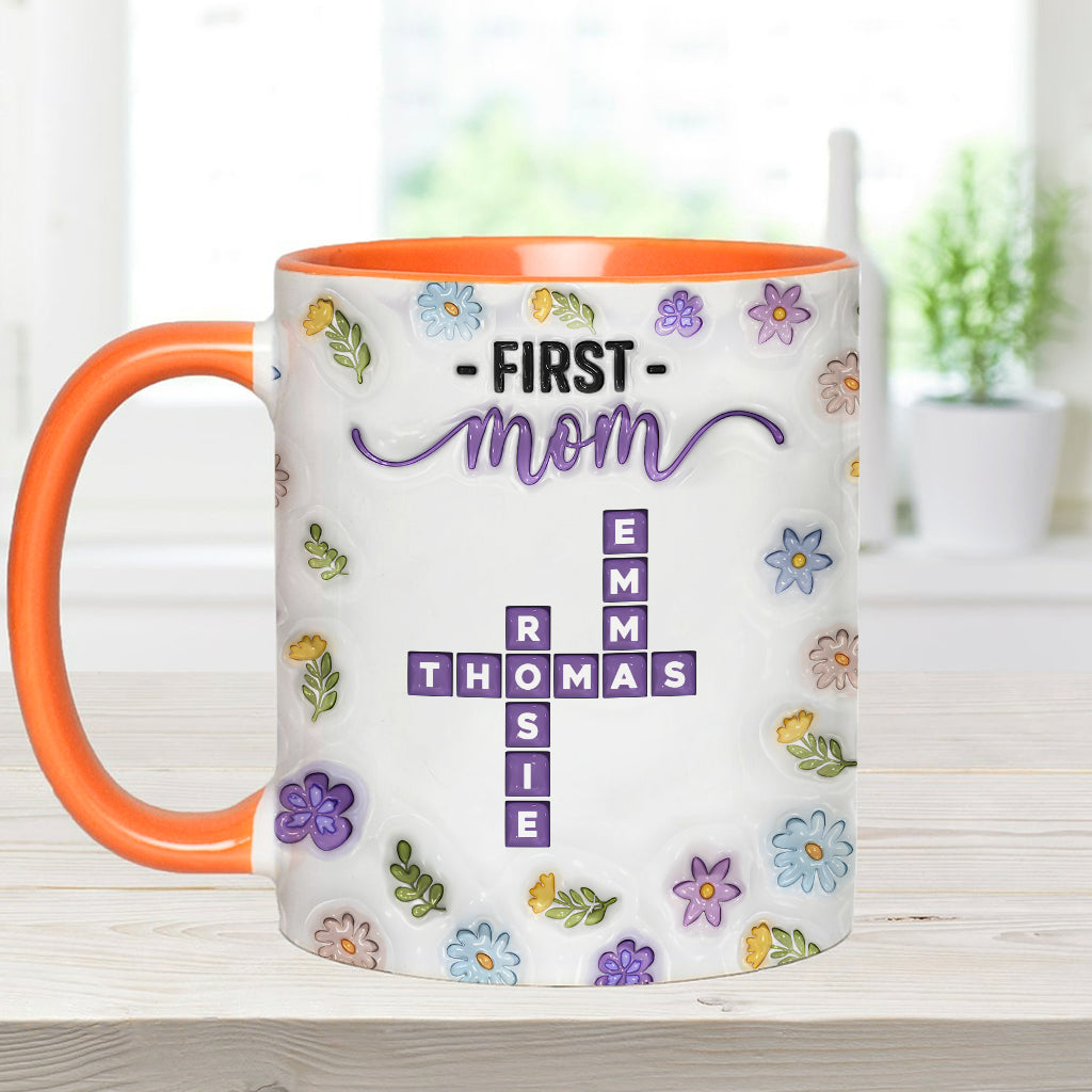 First Mom Now Grandma - Personalized Grandma Accent Mug