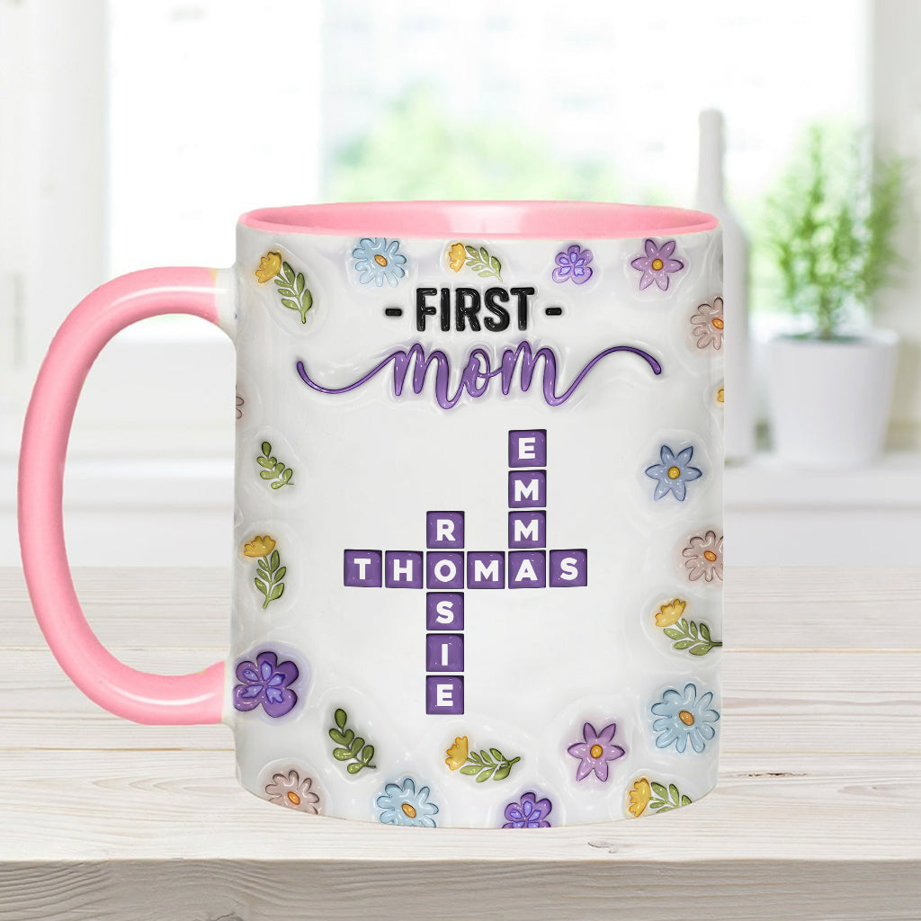 First Mom Now Grandma - Personalized Grandma Accent Mug