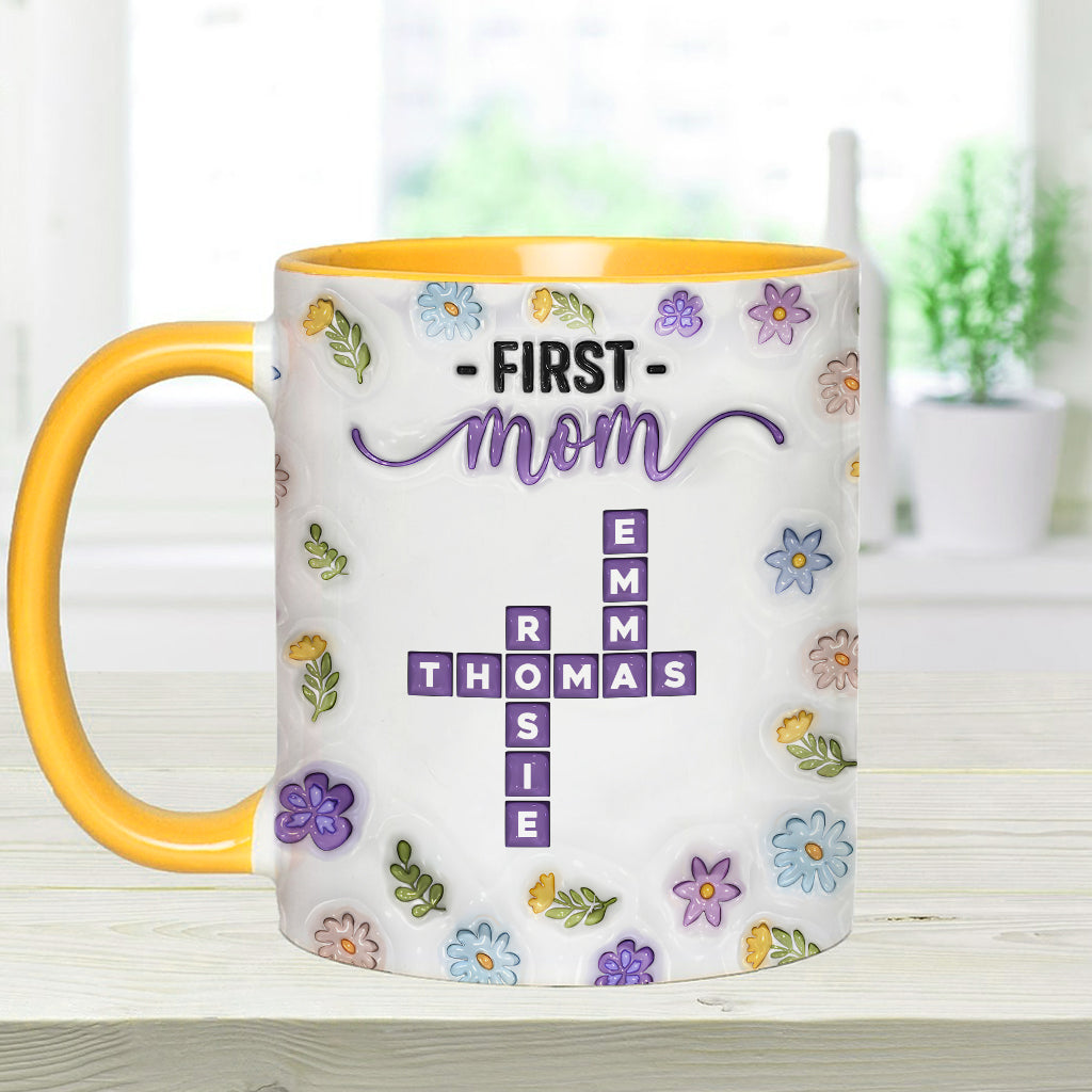 First Mom Now Grandma - Personalized Grandma Accent Mug