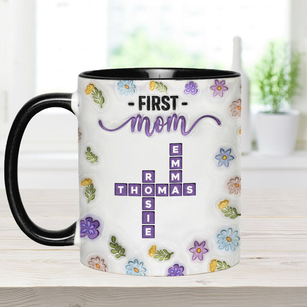 First Mom Now Grandma - Personalized Grandma Accent Mug