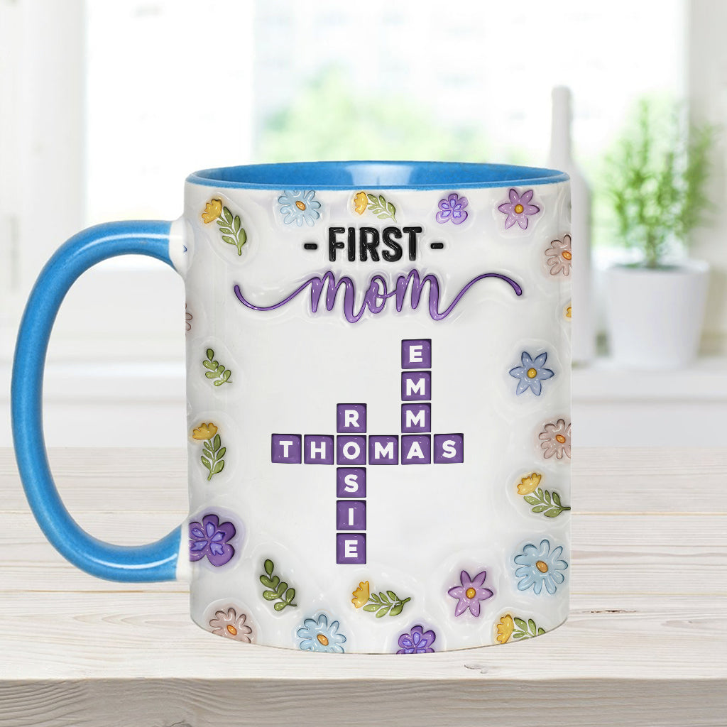 First Mom Now Grandma - Personalized Grandma Accent Mug