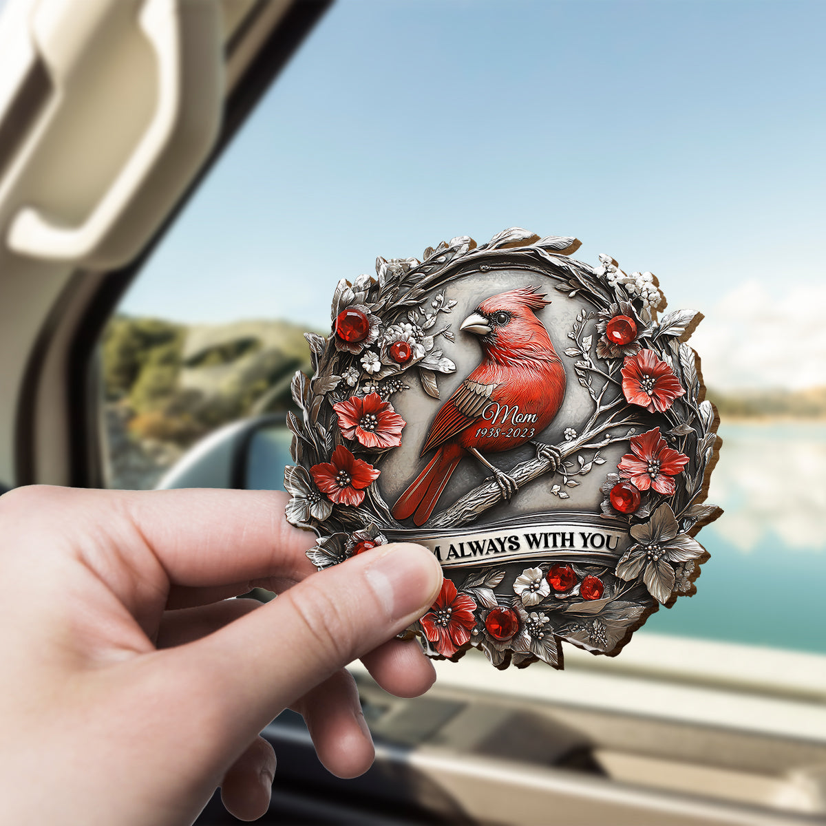 I'm Always With You - Personalized Memorial Shaped Car Visor Clip