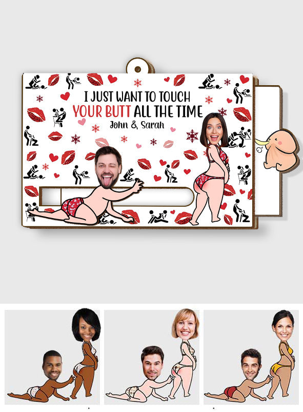 Ich will deinen Po die ganze Zeit berühren – personalisierte Schiebeornamente für Paare