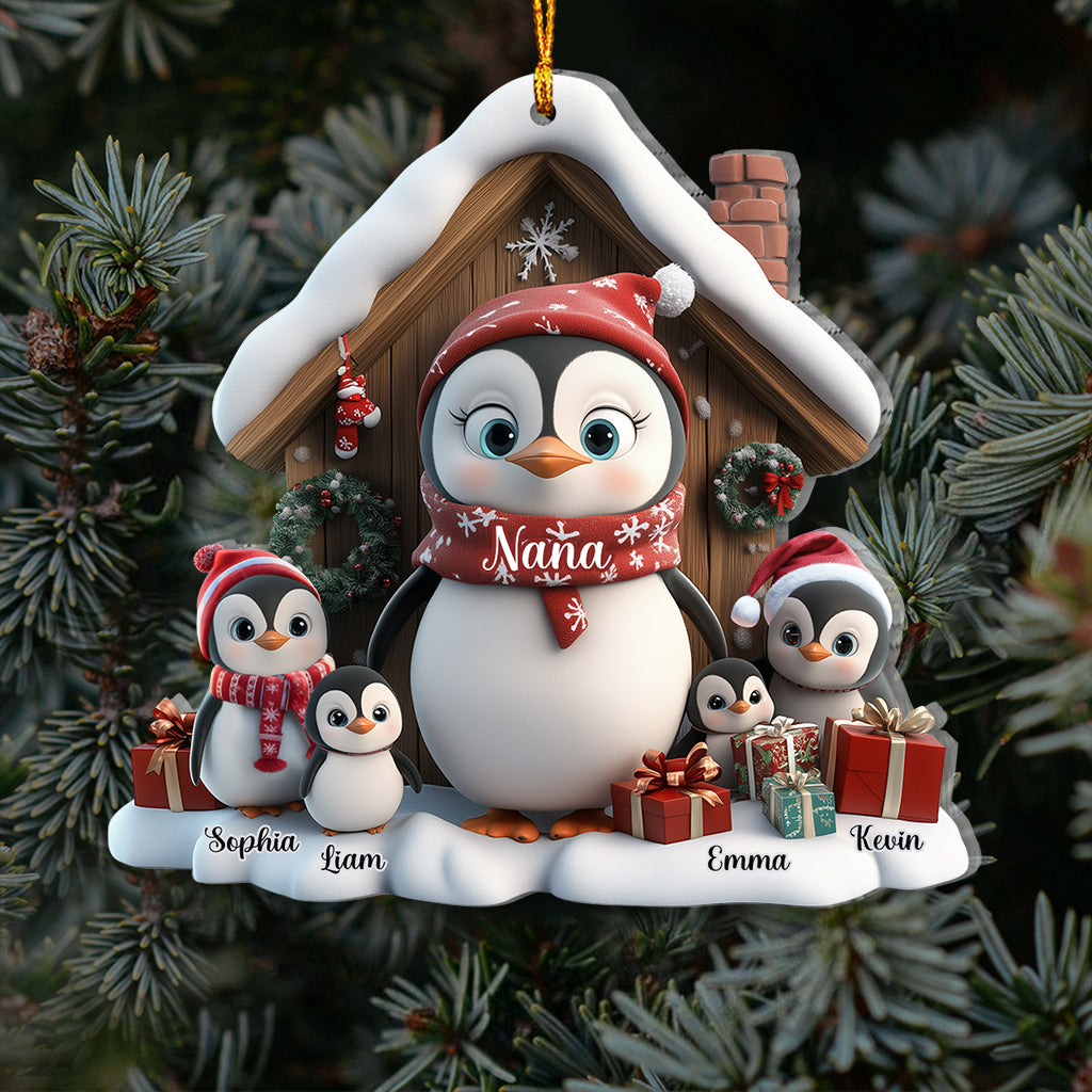 Niedlicher Pinguin-Weihnachtsbaumschmuck – personalisierter Oma-Weihnachtsbaumschmuck