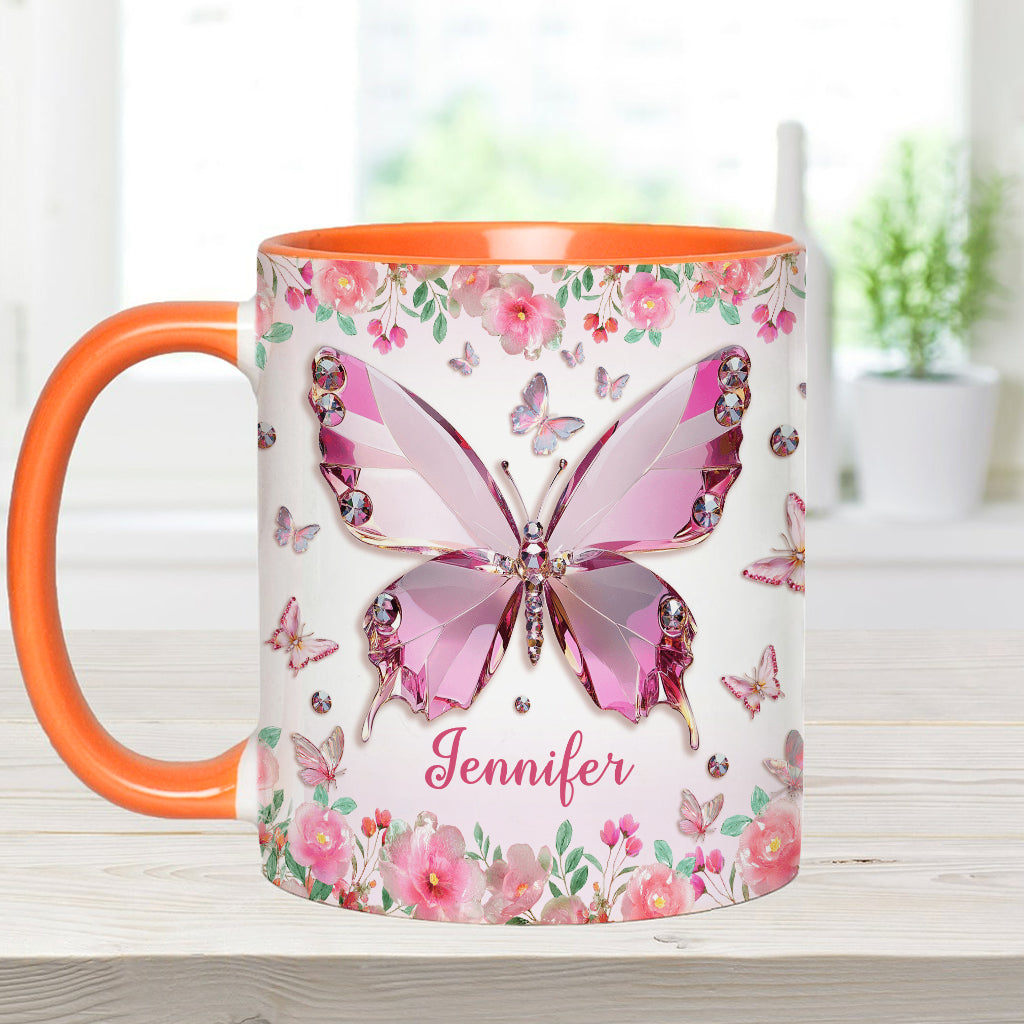 Love Butterflies - Personalized Butterfly Accent Mug