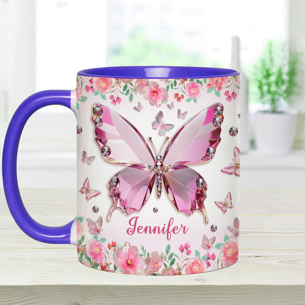 Love Butterflies - Personalized Butterfly Accent Mug