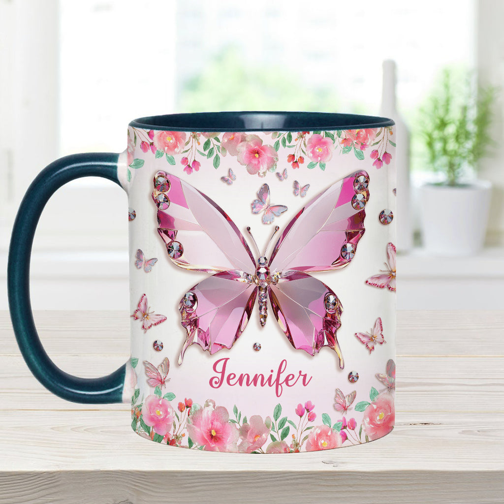 Love Butterflies - Personalized Butterfly Accent Mug