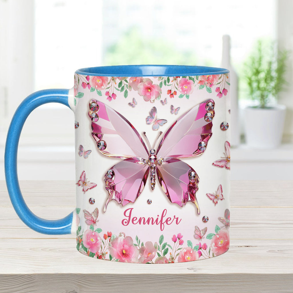 Love Butterflies - Personalized Butterfly Accent Mug