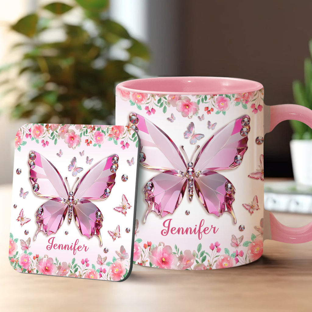 Love Butterflies - Personalized Butterfly Accent Mug