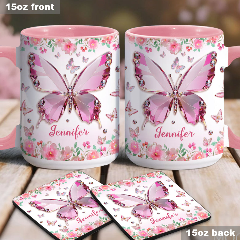 Love Butterflies - Personalized Butterfly Accent Mug