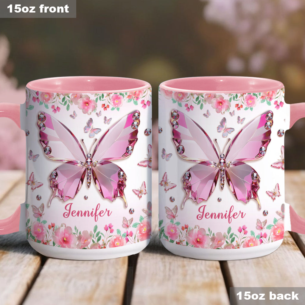 Love Butterflies - Personalized Butterfly Accent Mug