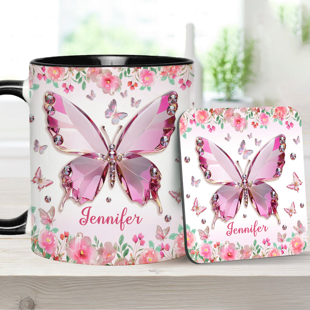 Love Butterflies - Personalized Butterfly Accent Mug