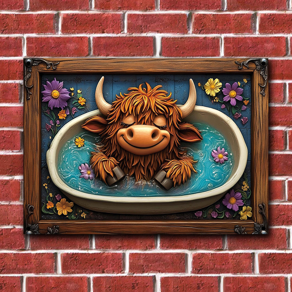 Wasch deine Hufe – Rechteckiges Metallschild