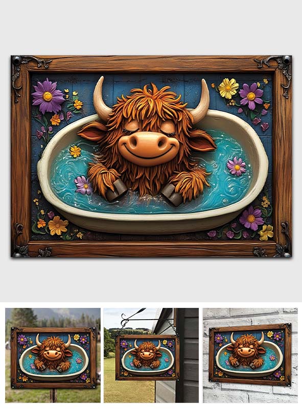 Wasch deine Hufe – Rechteckiges Metallschild