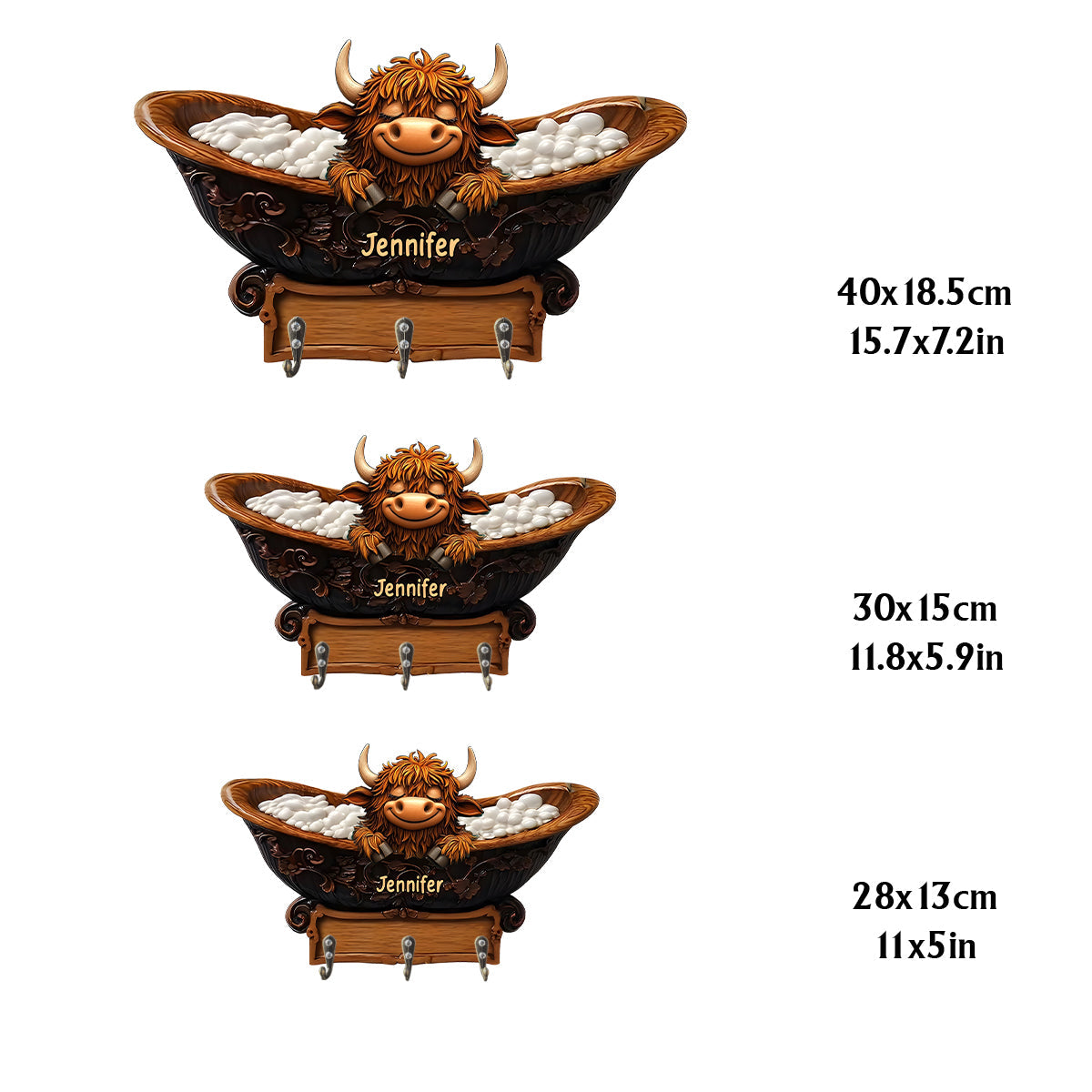 Niedliche Kuh – Personalisierter, individuell geformter Schlüsselhalter