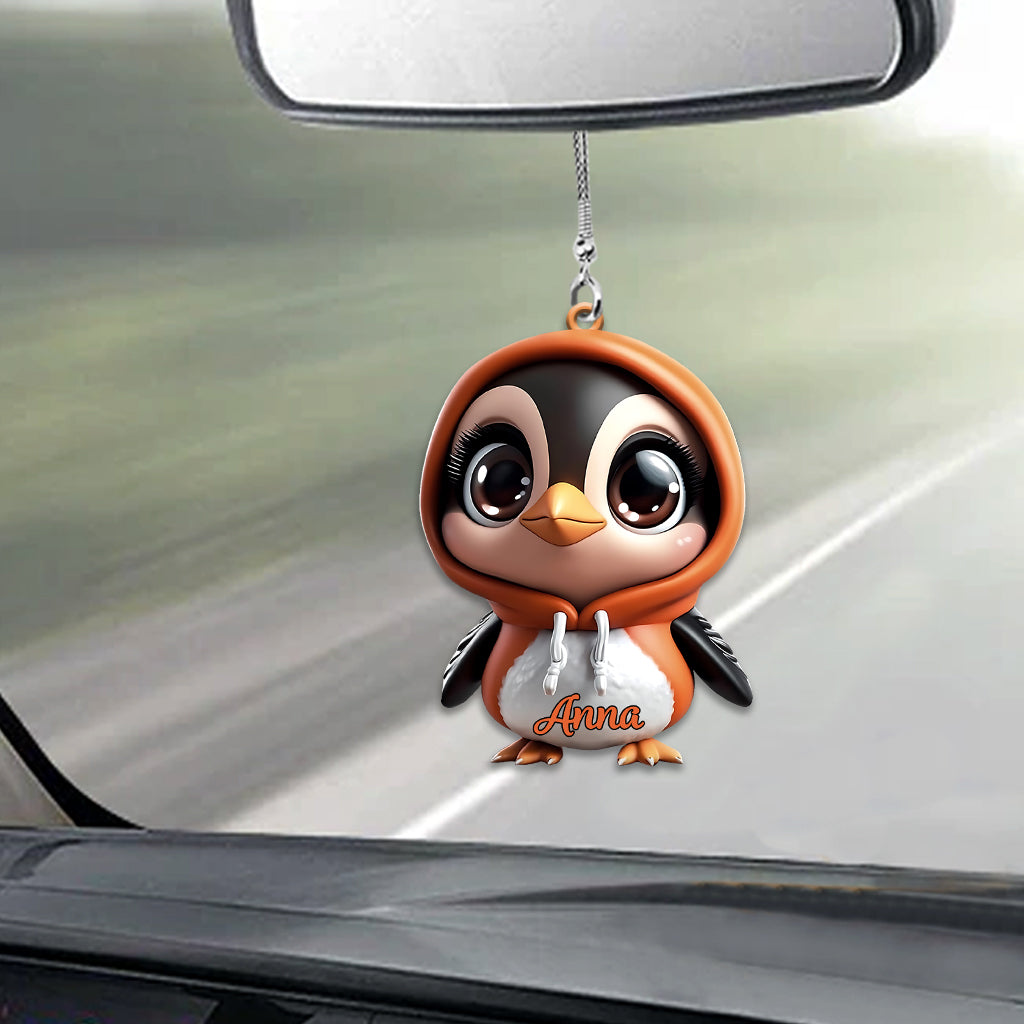 Cute Penguin - Personalized Car Ornament