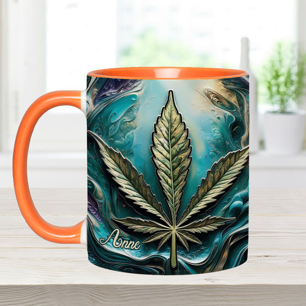 Psychedelisch - Personalisierte Tasse mit Cannabis-Motiv