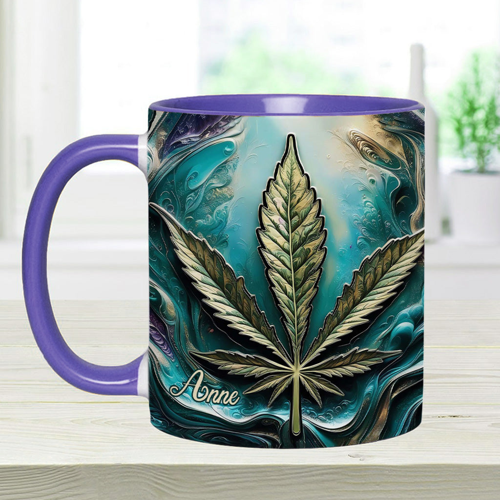 Psychedelisch - Personalisierte Tasse mit Cannabis-Motiv