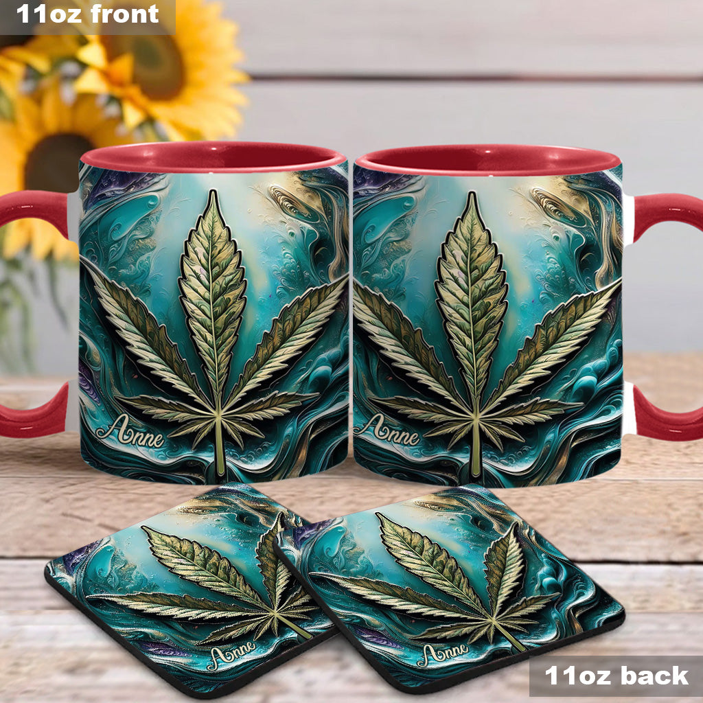 Psychedelisch - Personalisierte Tasse mit Cannabis-Motiv