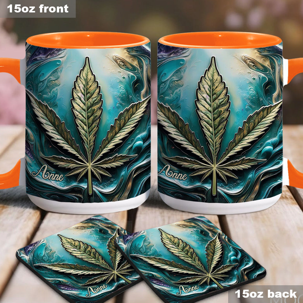 Psychedelisch - Personalisierte Tasse mit Cannabis-Motiv
