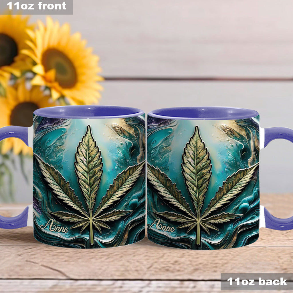 Psychedelisch - Personalisierte Tasse mit Cannabis-Motiv