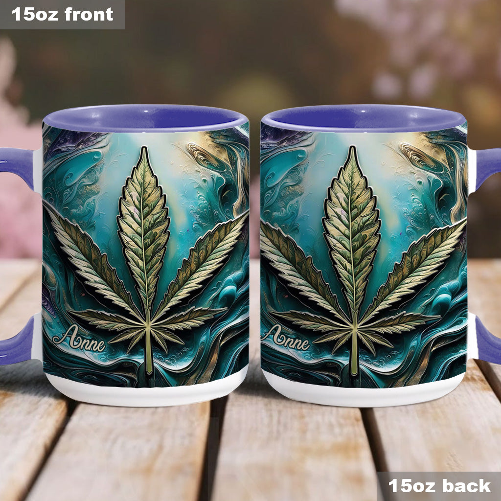 Psychedelisch - Personalisierte Tasse mit Cannabis-Motiv