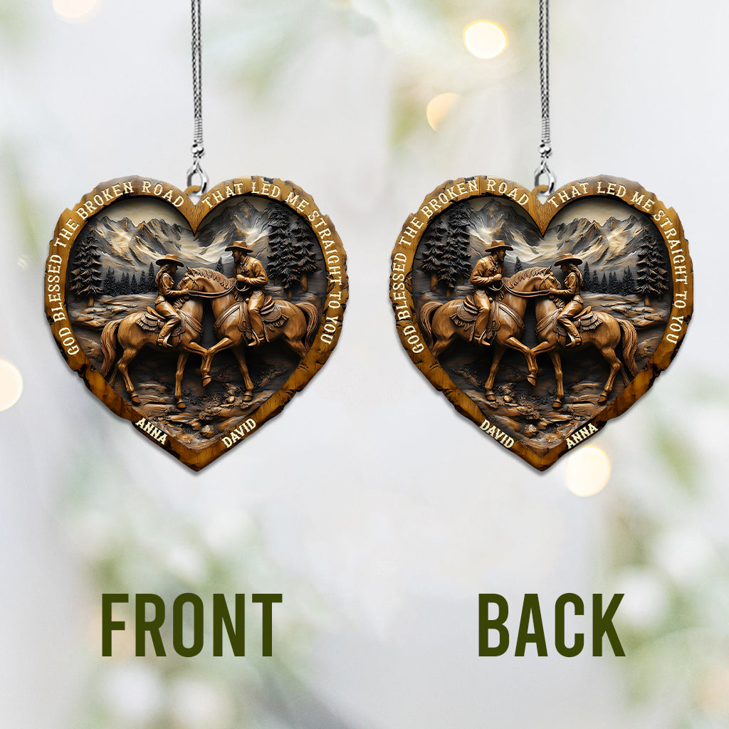 Gott segnete den holprigen Weg, der mich direkt zu dir führte – Personalisierter Autoanhänger „Landmädchen“