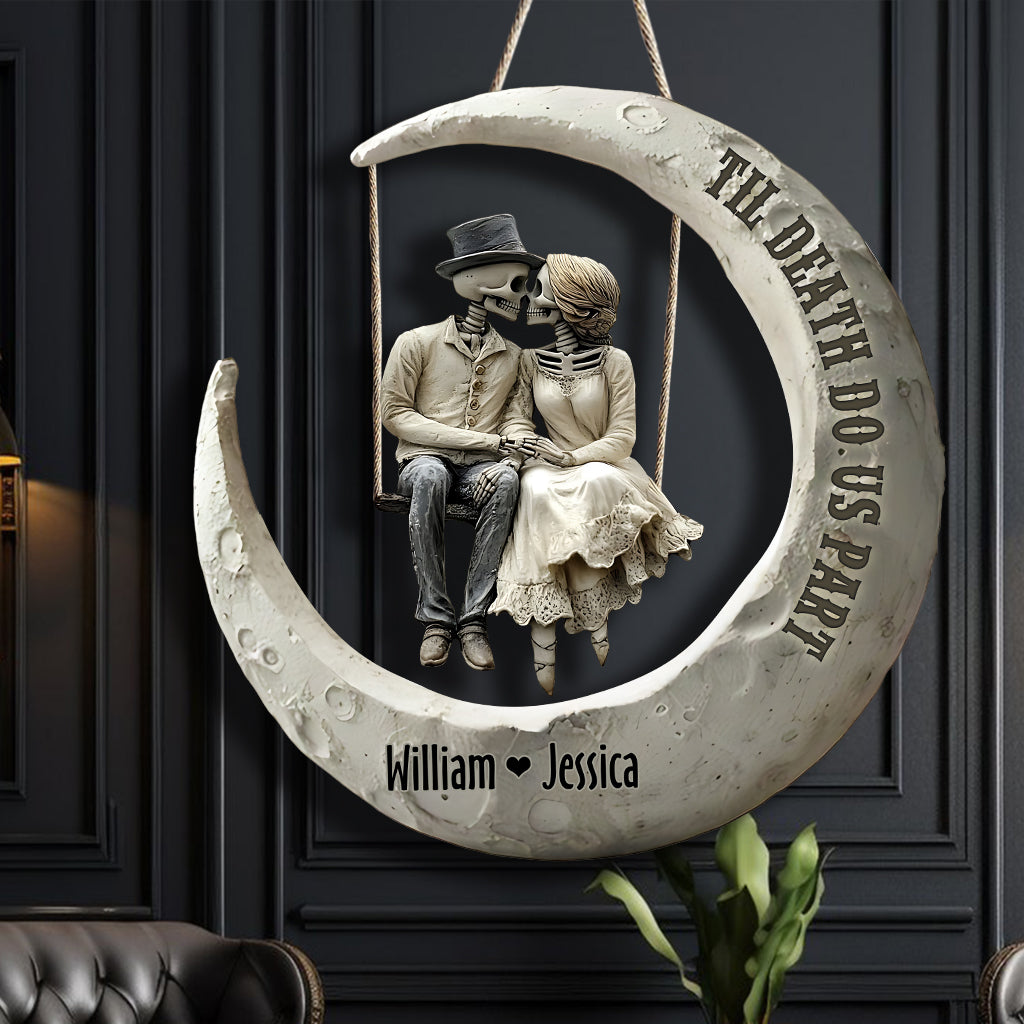 Bis dass der Tod uns scheidet – Personalisiertes Paar-Palette-Holzschild