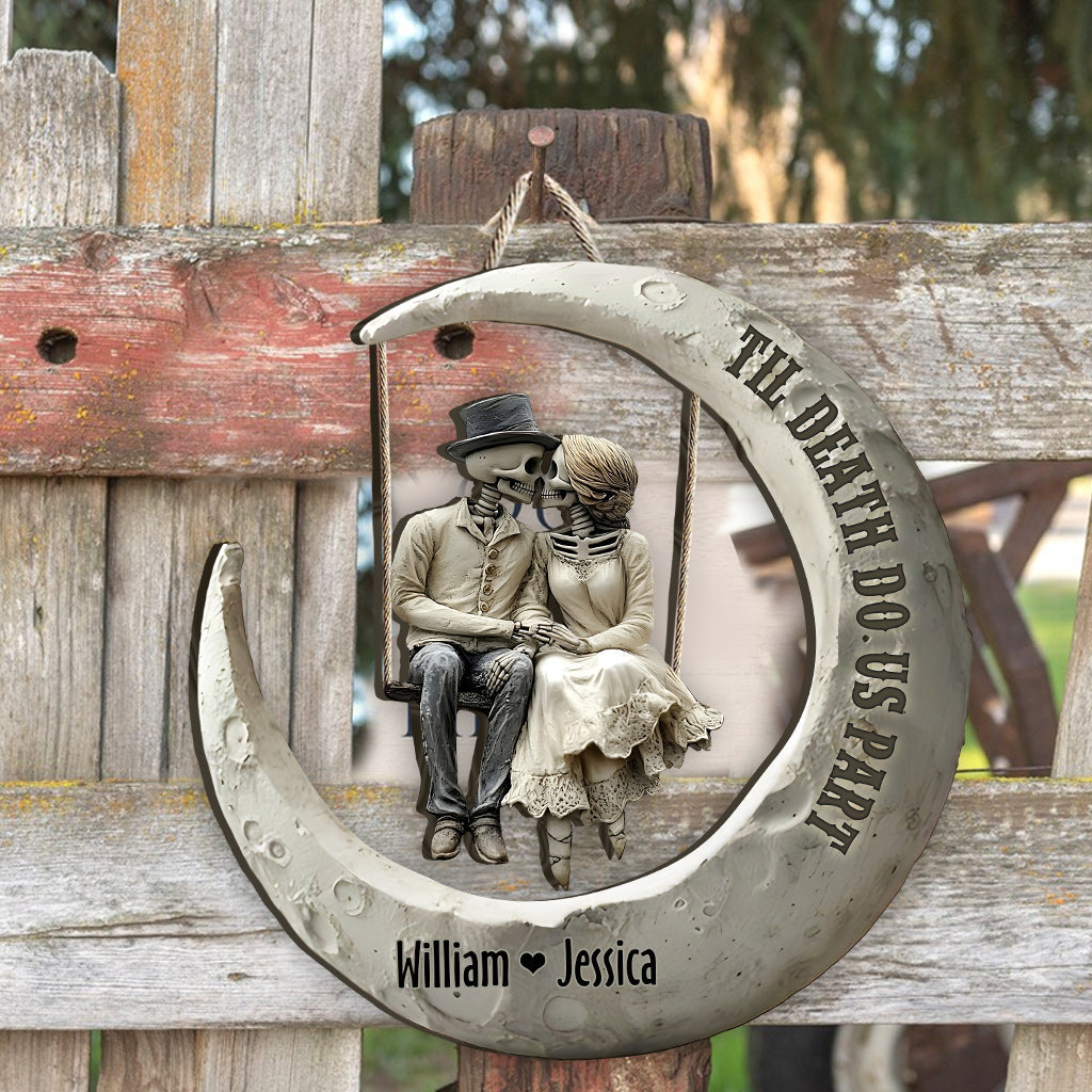 Bis dass der Tod uns scheidet – Personalisiertes Paar-Palette-Holzschild