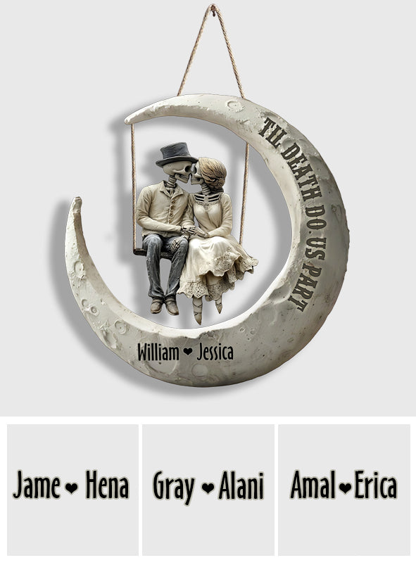 Bis dass der Tod uns scheidet – Personalisiertes Paar-Palette-Holzschild