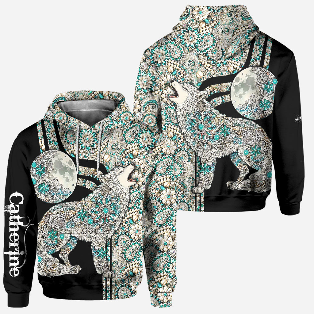 Majestätischer Schneewolf – Personalisierter Wolf-Hoodie und Leggings