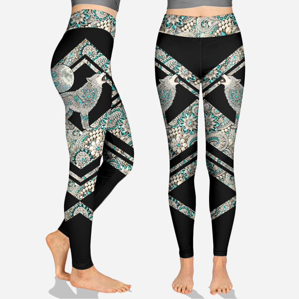 Majestätischer Schneewolf – Personalisierter Wolf-Hoodie und Leggings