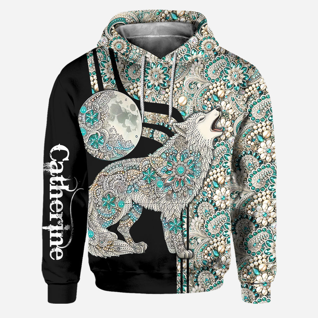 Majestätischer Schneewolf – Personalisierter Wolf-Hoodie und Leggings