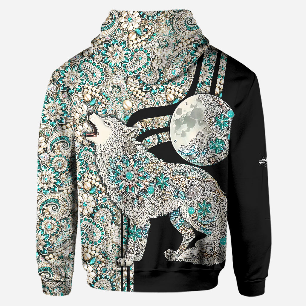 Majestätischer Schneewolf – Personalisierter Wolf-Hoodie und Leggings