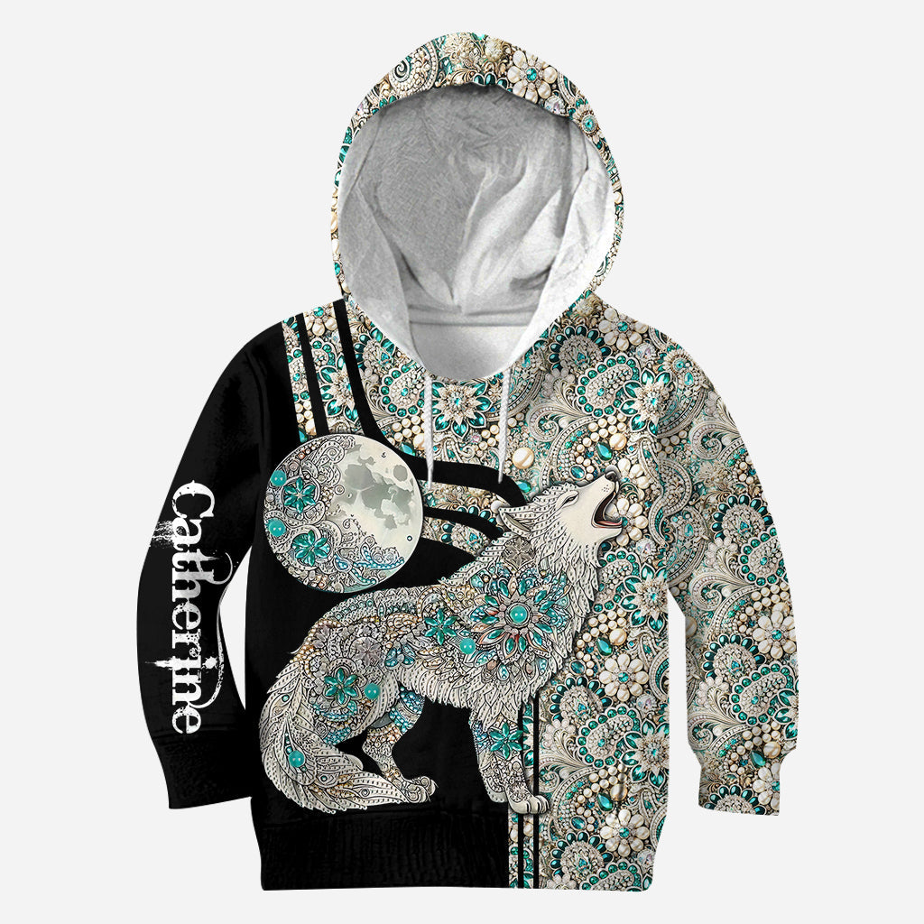 Majestätischer Schneewolf – Personalisierter Wolf-Hoodie und Leggings