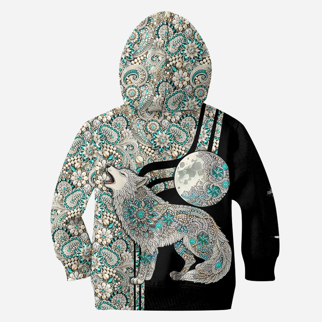 Majestätischer Schneewolf – Personalisierter Wolf-Hoodie und Leggings