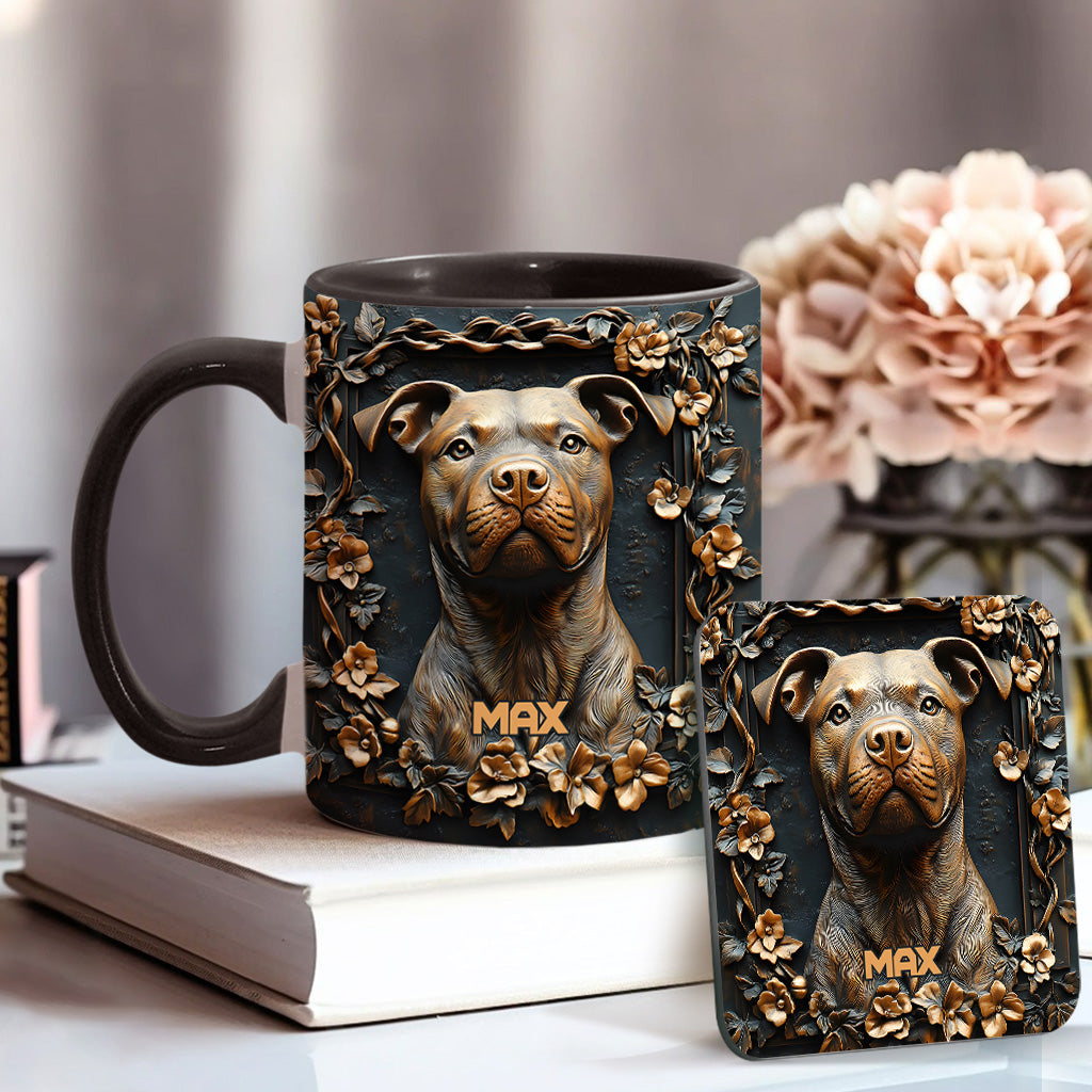 Starker Pitbull – Personalisierte Tasse mit Hundemotiv