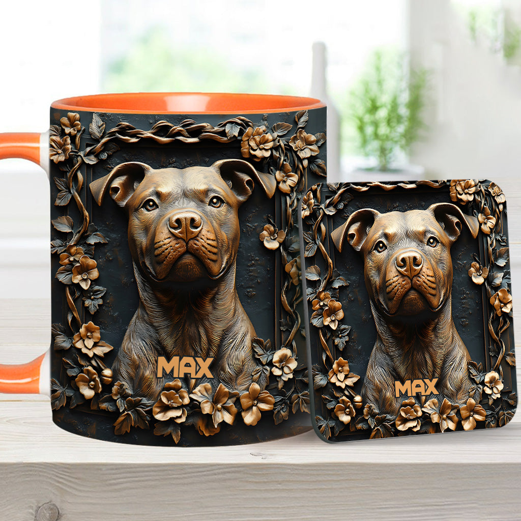 Starker Pitbull – Personalisierte Tasse mit Hundemotiv