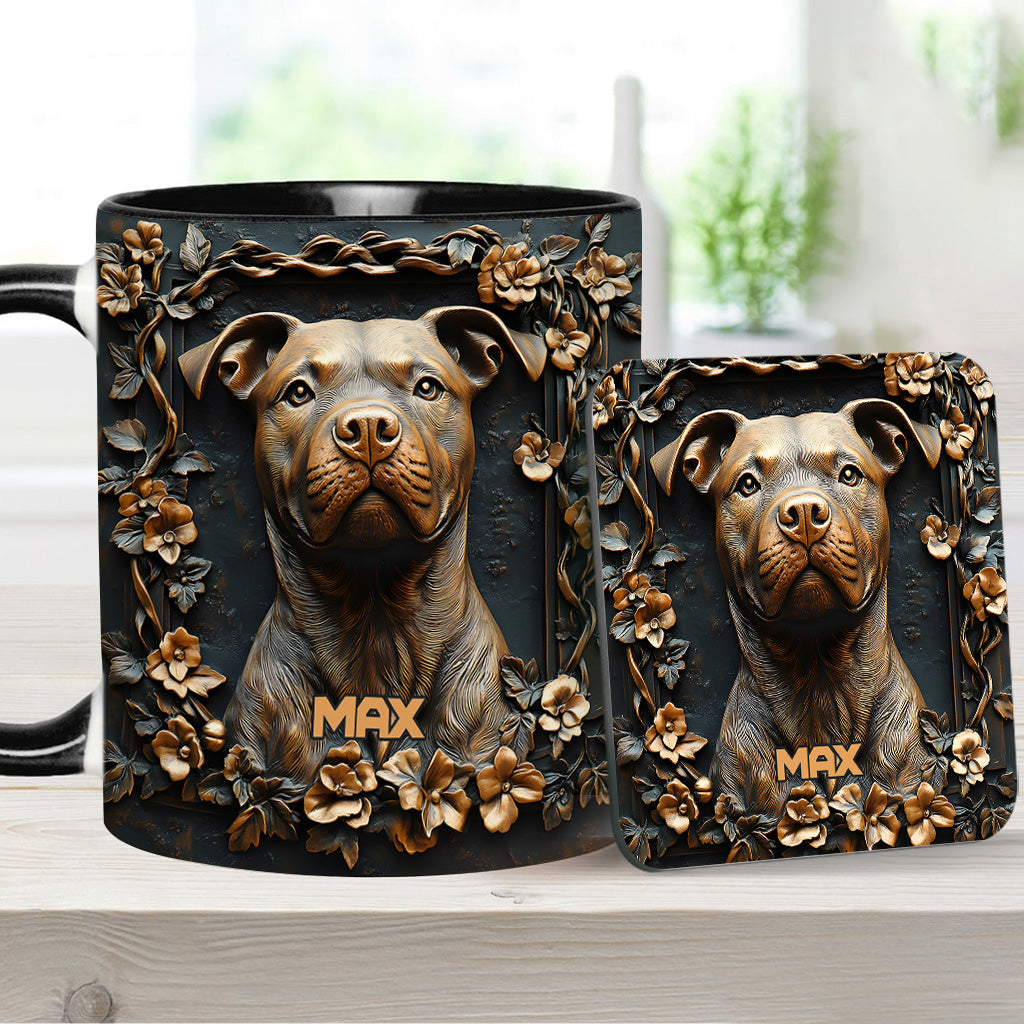 Starker Pitbull – Personalisierte Tasse mit Hundemotiv