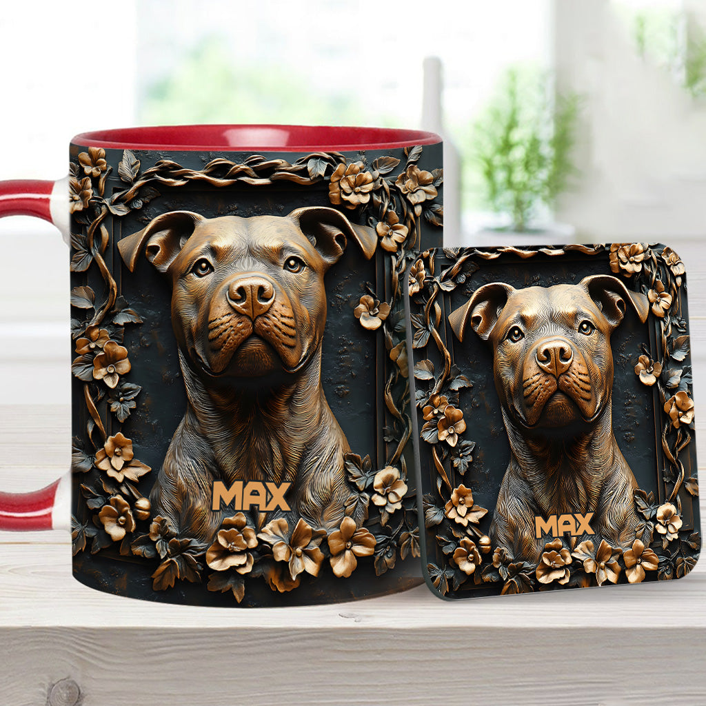 Starker Pitbull – Personalisierte Tasse mit Hundemotiv