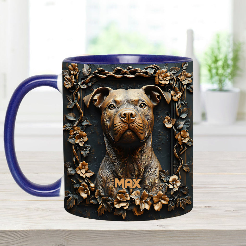 Starker Pitbull – Personalisierte Tasse mit Hundemotiv