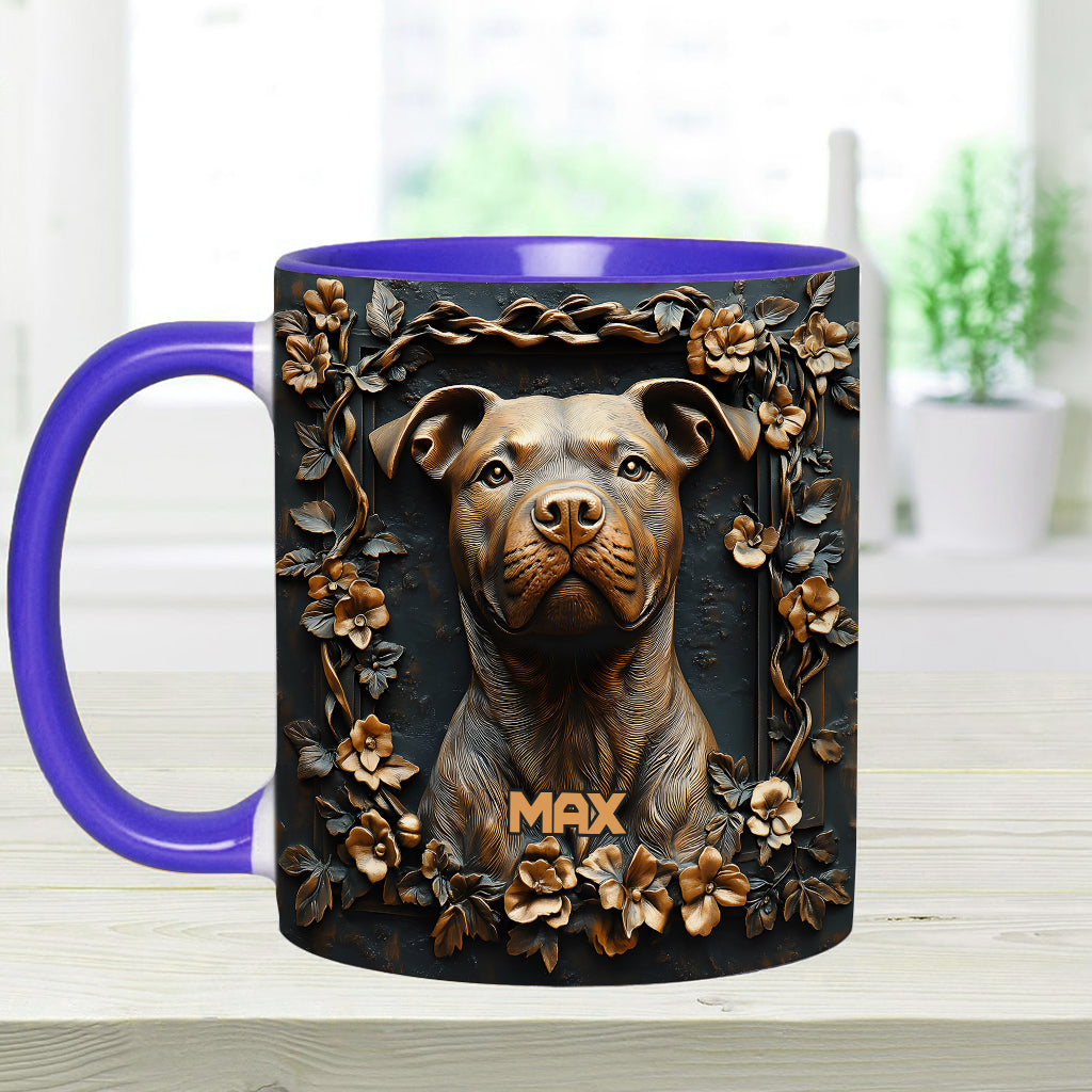 Starker Pitbull – Personalisierte Tasse mit Hundemotiv
