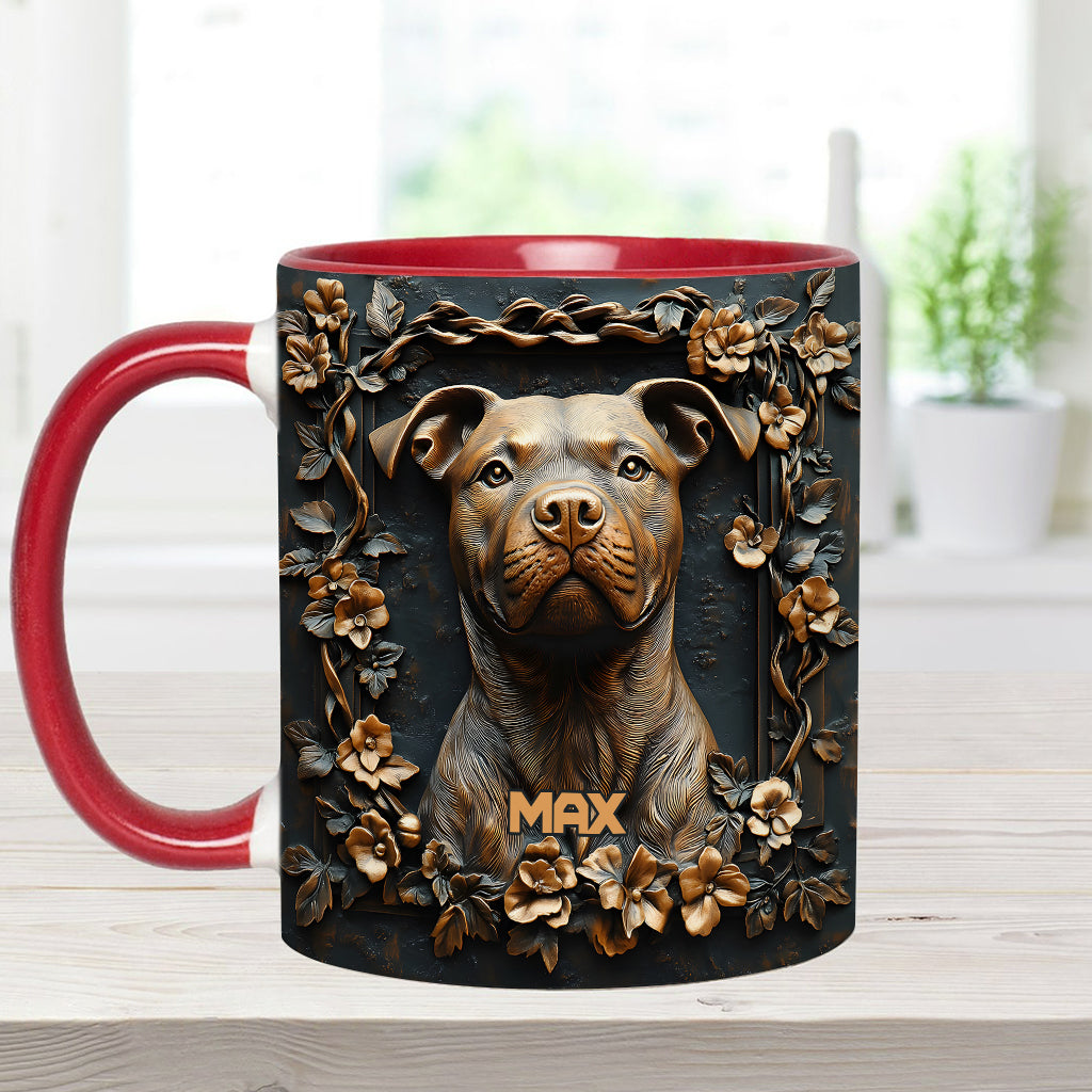 Starker Pitbull – Personalisierte Tasse mit Hundemotiv