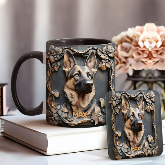 Starker Deutscher Schäferhund – Personalisierte Tasse mit Hundemotiv