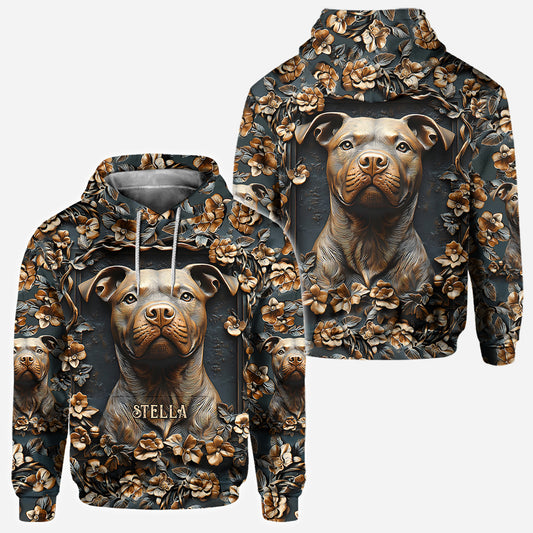 Starker Pitbull – Personalisiertes T-Shirt mit Hundemotiv
