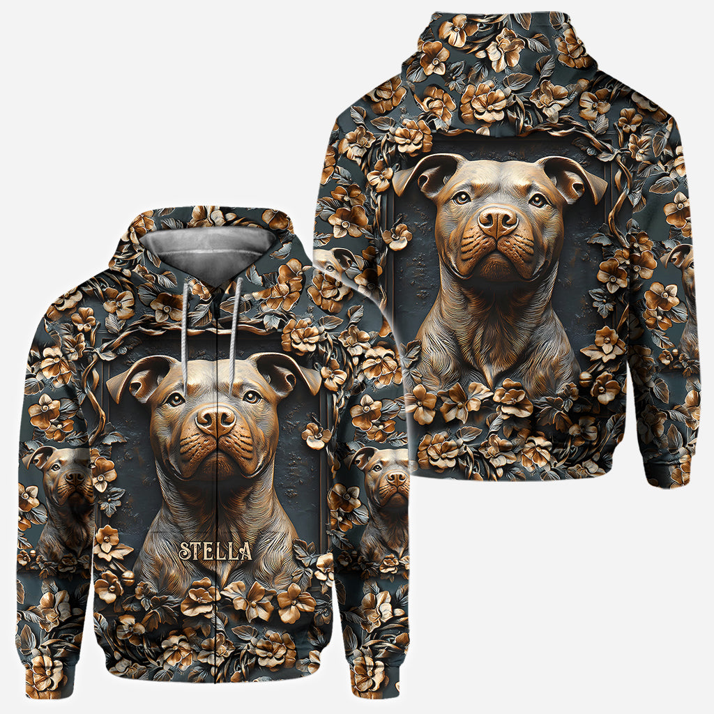 Starker Pitbull – Personalisiertes T-Shirt mit Hundemotiv