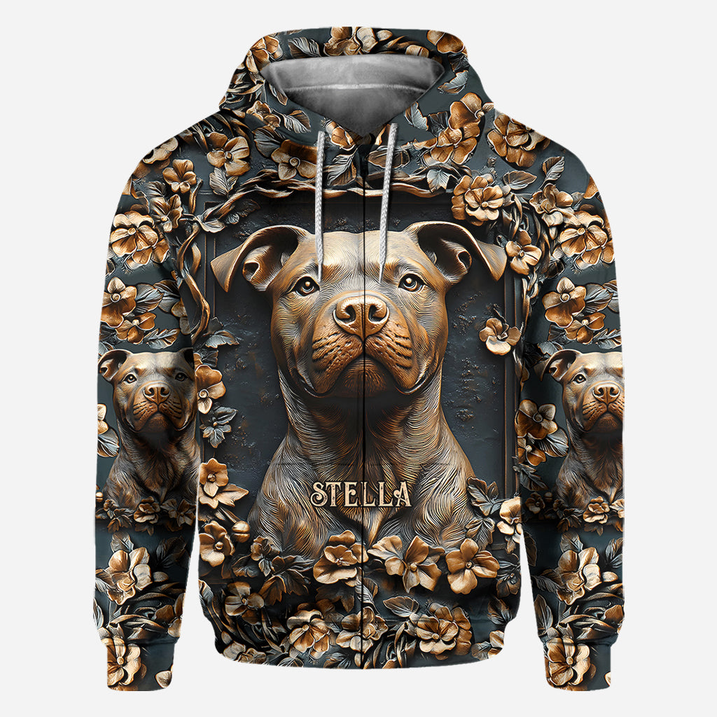 Starker Pitbull – Personalisiertes T-Shirt mit Hundemotiv