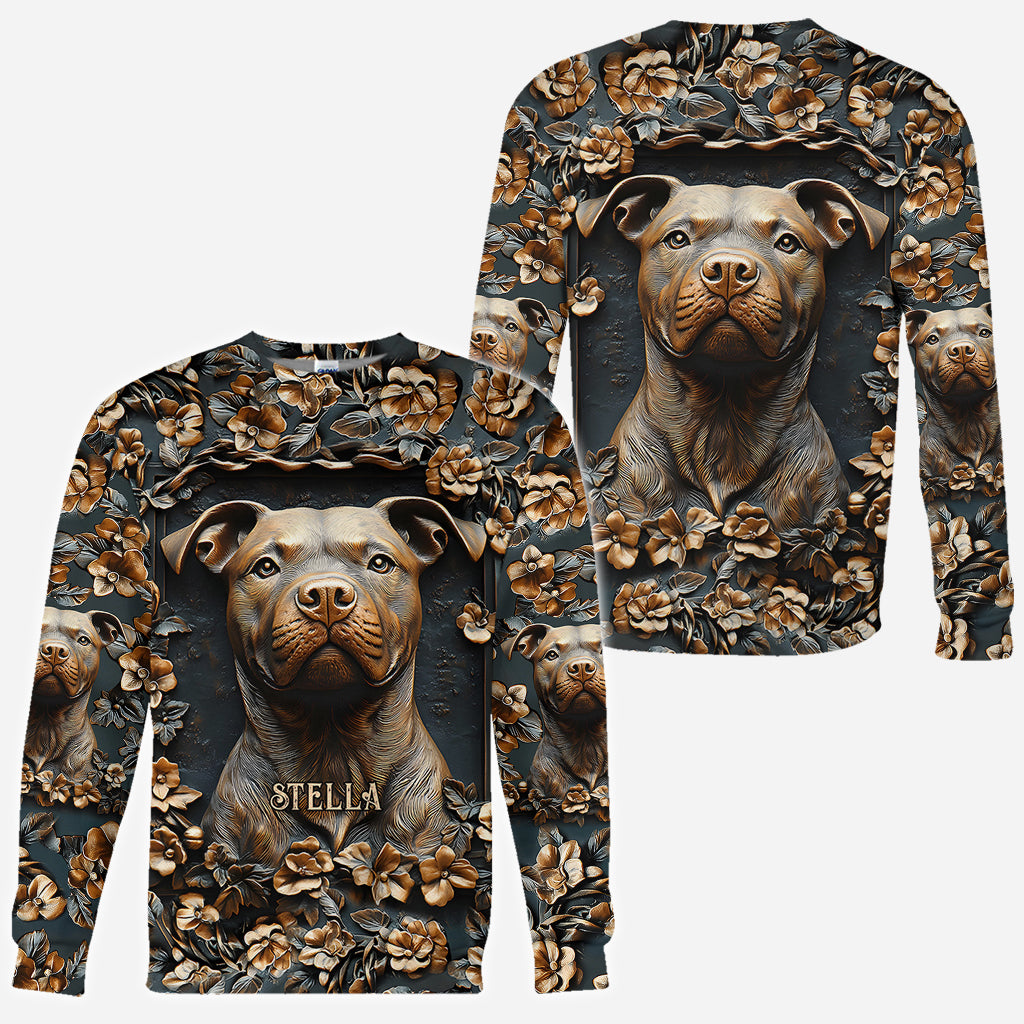 Starker Pitbull – Personalisiertes T-Shirt mit Hundemotiv