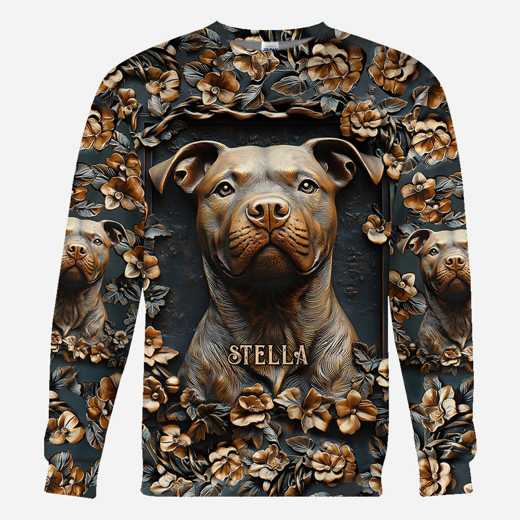 Starker Pitbull – Personalisiertes T-Shirt mit Hundemotiv