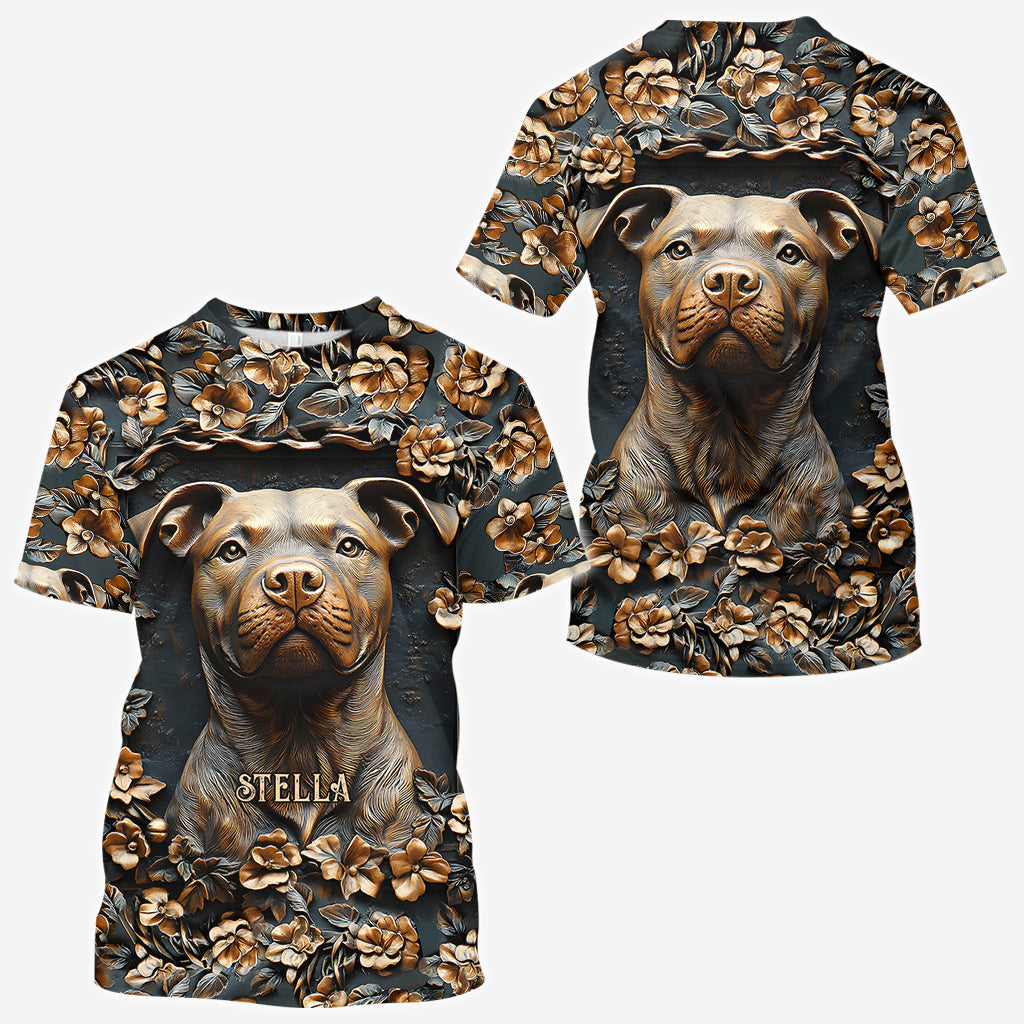 Starker Pitbull – Personalisiertes T-Shirt mit Hundemotiv